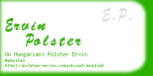 ervin polster business card